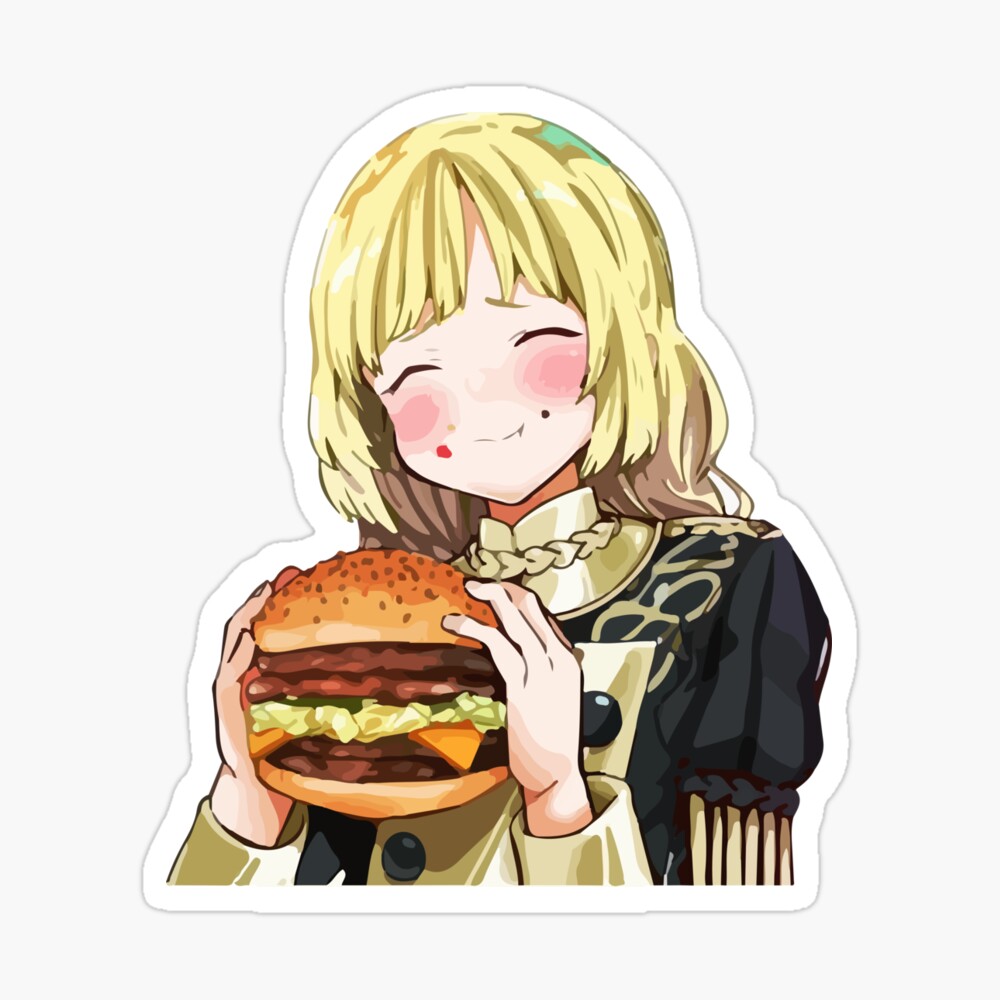 Cute anime girl eating a burger is just so deep  rim14andthisisdeep