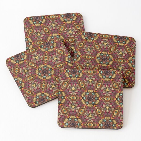 Item preview, Gold Red Blue Mayan Abstract  designed and sold by DiscoGypsyFish.