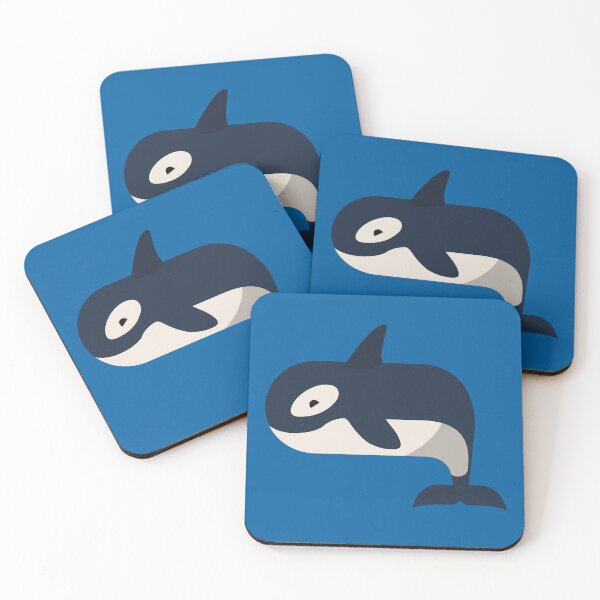 Item preview, Orcas swimming in the ocean - Illustration designed and sold by MaeratArt.