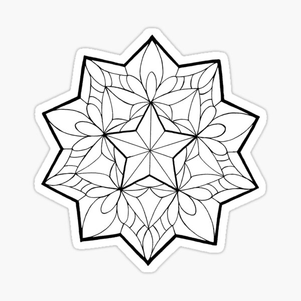 Color your Star Mandala Sticker