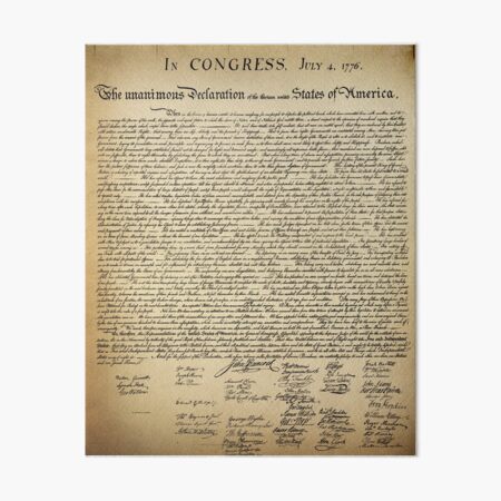 Vintage Declaration of Independence Art Board Print