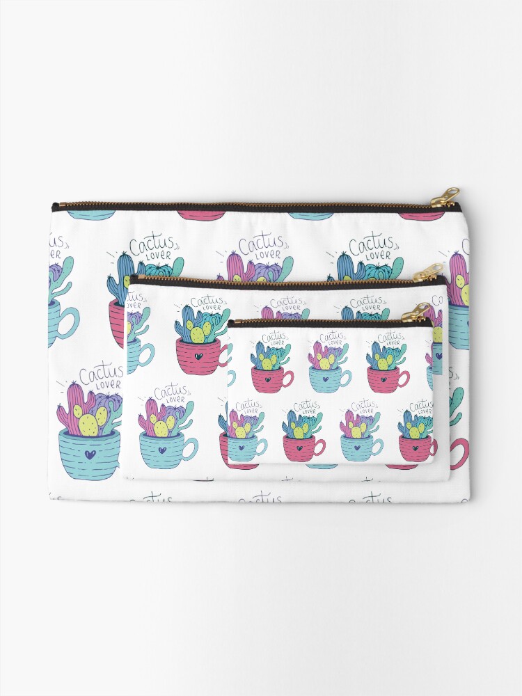Alternate view of Colorful Cactus Pattern Zipper Pouch