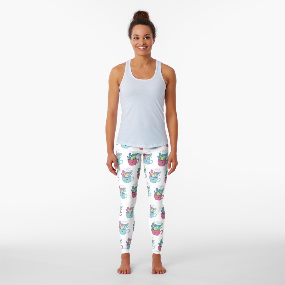 Colorful Cactus Pattern Leggings