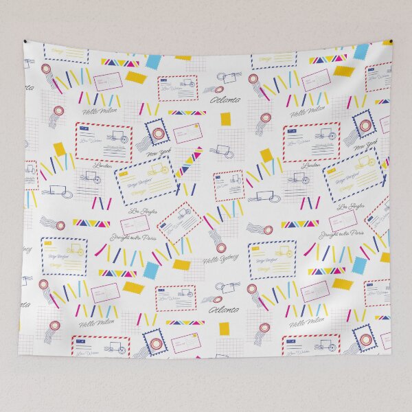 Item preview, Travel Stamp Cities Colorful Pattern designed and sold by Mehwish.