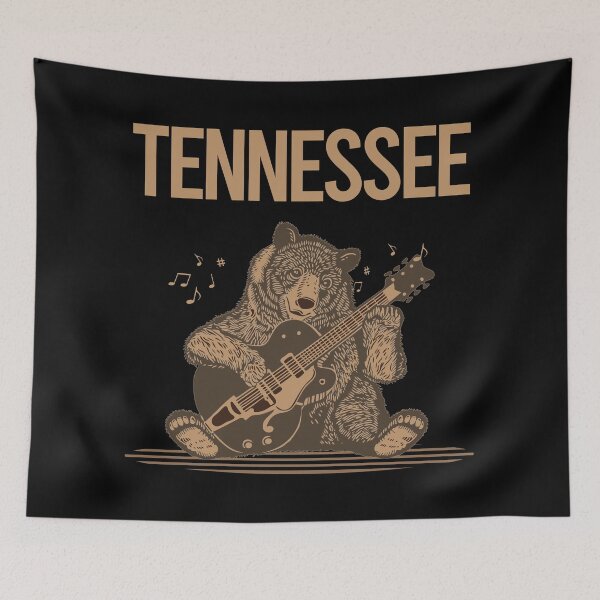 Item preview, Bear With Guitar Tennessee designed and sold by BloodMoneyTwit.