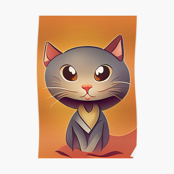 "Cartoon Cat" Poster for Sale by TeddyzArtworks Redbubble