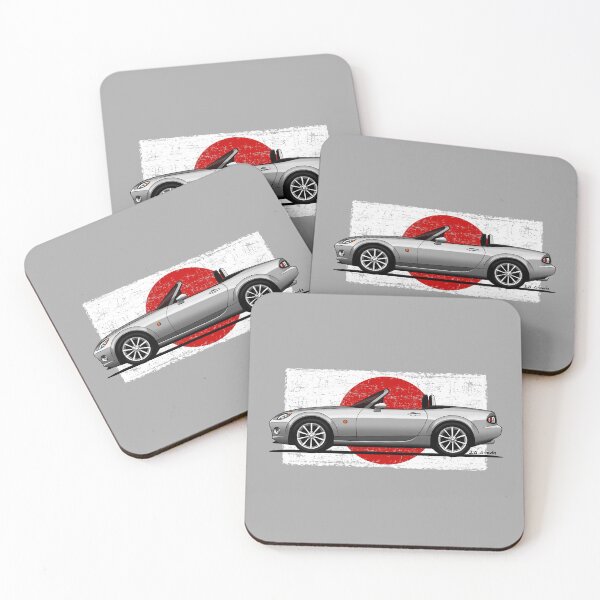 Item preview, My drawing of classic Japanese roadster sports car with Japan flag background designed and sold by designjaag.