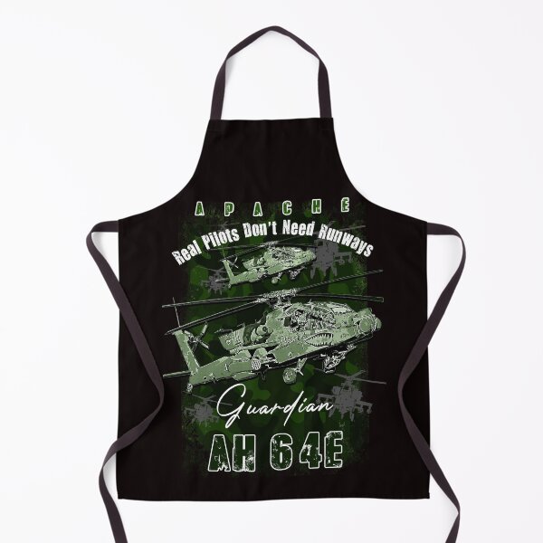 Item preview, AH64 Apache Us Air Force  attack helicopter with cool saying REAL PILOTS DON'T NEED RUNWAYS designed and sold by Aerolovers.