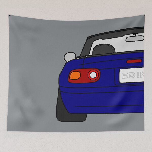 Item preview, Mazda Miata MX-5 rearview dark blue color designed and sold by EdimDesign.