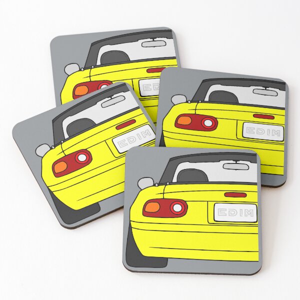 Item preview, Mazda Miata MX-5 rearview sunburst yellow color designed and sold by EdimDesign.