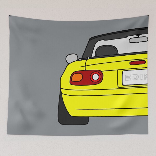 Item preview, Mazda Miata MX-5 rearview sunburst yellow color designed and sold by EdimDesign.