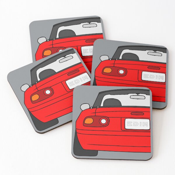 Item preview, Mazda Miata MX-5 rearview classic red color designed and sold by EdimDesign.