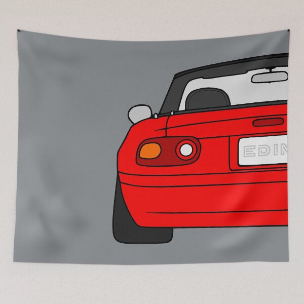 Item preview, Mazda Miata MX-5 rearview classic red color designed and sold by EdimDesign.