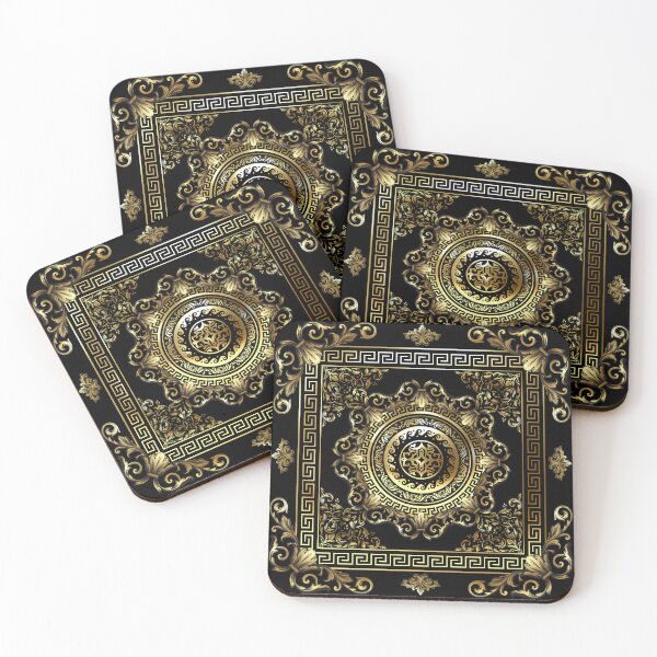 Item preview, Ornate Baroque Black and Gold Greek Key Border designed and sold by Yiorgos Designs.