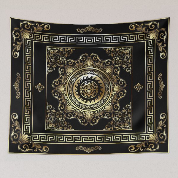Item preview, Ornate Baroque Black and Gold Greek Key Border designed and sold by Yiorgos Designs.