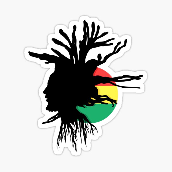 Rasta Dreads Ethiopian Flag Reggae Roots Rastafarian Jamaica Sticker