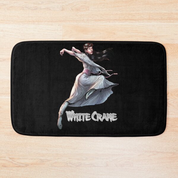 Item preview, White Crane - The Route of Karate! Fun Cartoon Style Karate Girl designed and sold by TheKarateStore.