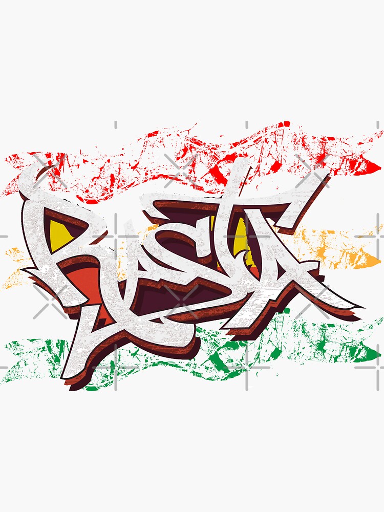 RASTA Rastafarian Jamaica Dreadlocks Roots Ethiopian Flag Graffiti by thespottydogg