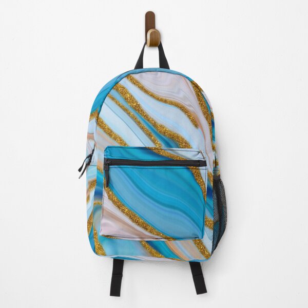 Item preview, Gold And Blue Liquid Marbling designed and sold by DeversDesigns.