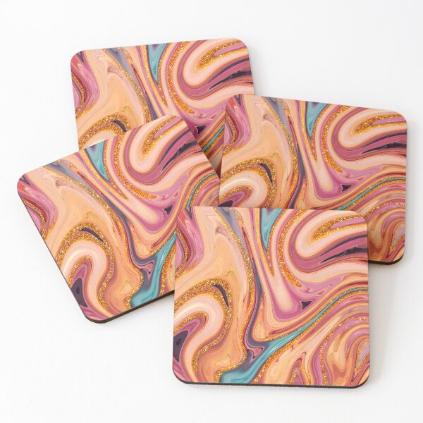 Item preview, Pink and Gold Liquid Marbling  designed and sold by DeversDesigns.