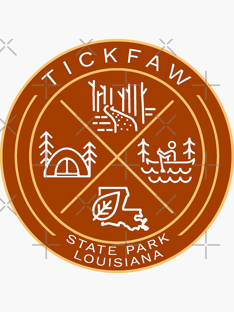 "Tickfaw State Park Louisiana Heraldic Logo" Sticker for Sale by
