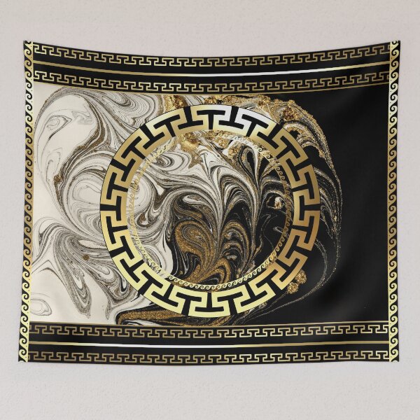 Item preview, Black White and Gold Sand Greek Key designed and sold by Yiorgos Designs.