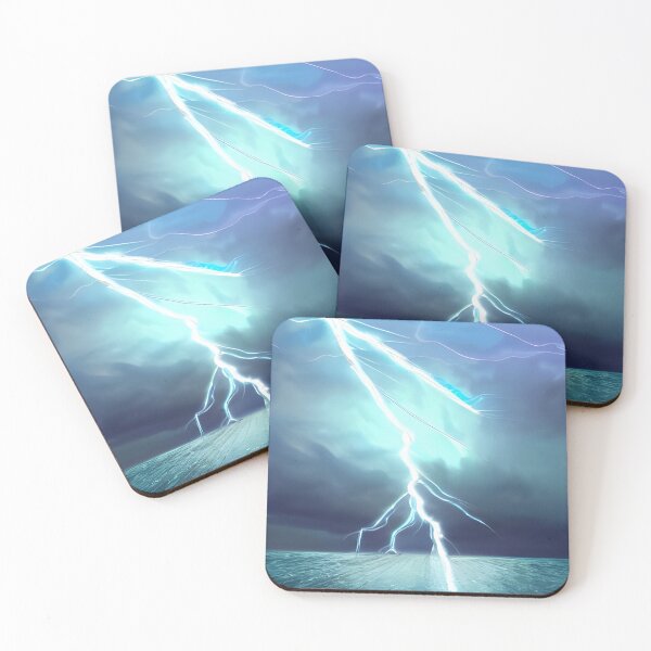 Item preview, Aqua Lightning Bolt in Thunderstorm, Ai Generated Art  designed and sold by ACC .