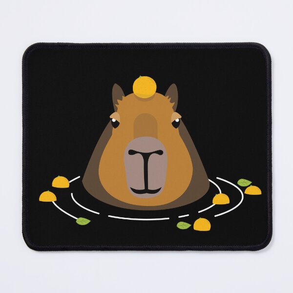 Item preview, Cute Capybara with Oranges Swimming  designed and sold by Happy Puppy Print On Demand.
