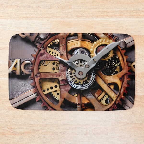 Item preview, Steampunk retro background with gears and clocks on rusty metal designed and sold by UDDesign.
