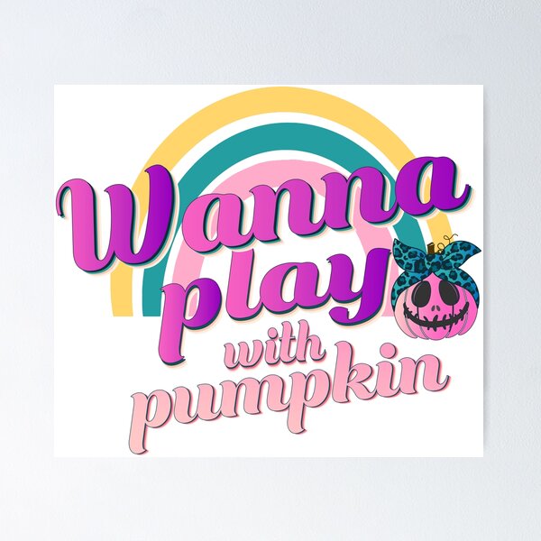 Item preview, Wanna play with pumpkin - happy haloween art - funny pumpkin art designed and sold by ALLURE-minimal.