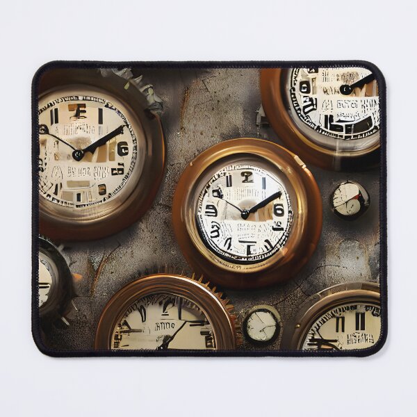 Item preview, Steampunk retro background with gears and clocks on rusty metal  designed and sold by UDDesign.