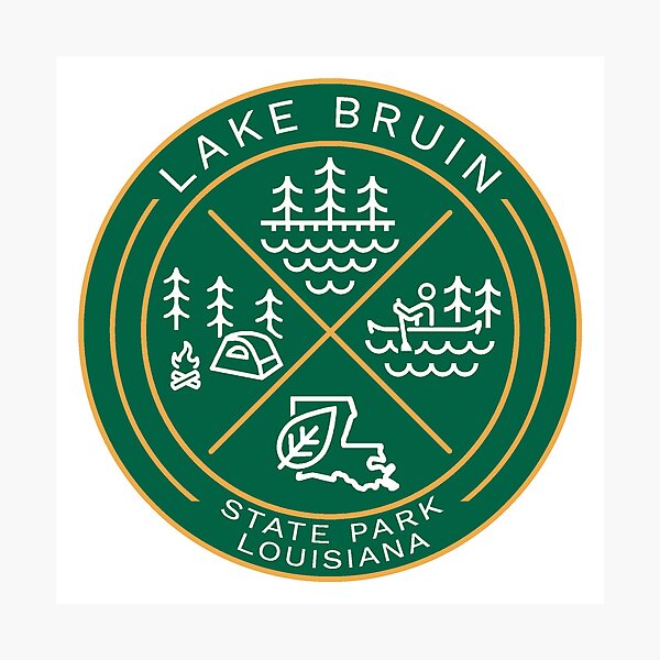 "Lake Bruin State Park Louisiana Heraldic Logo" Photographic Print for