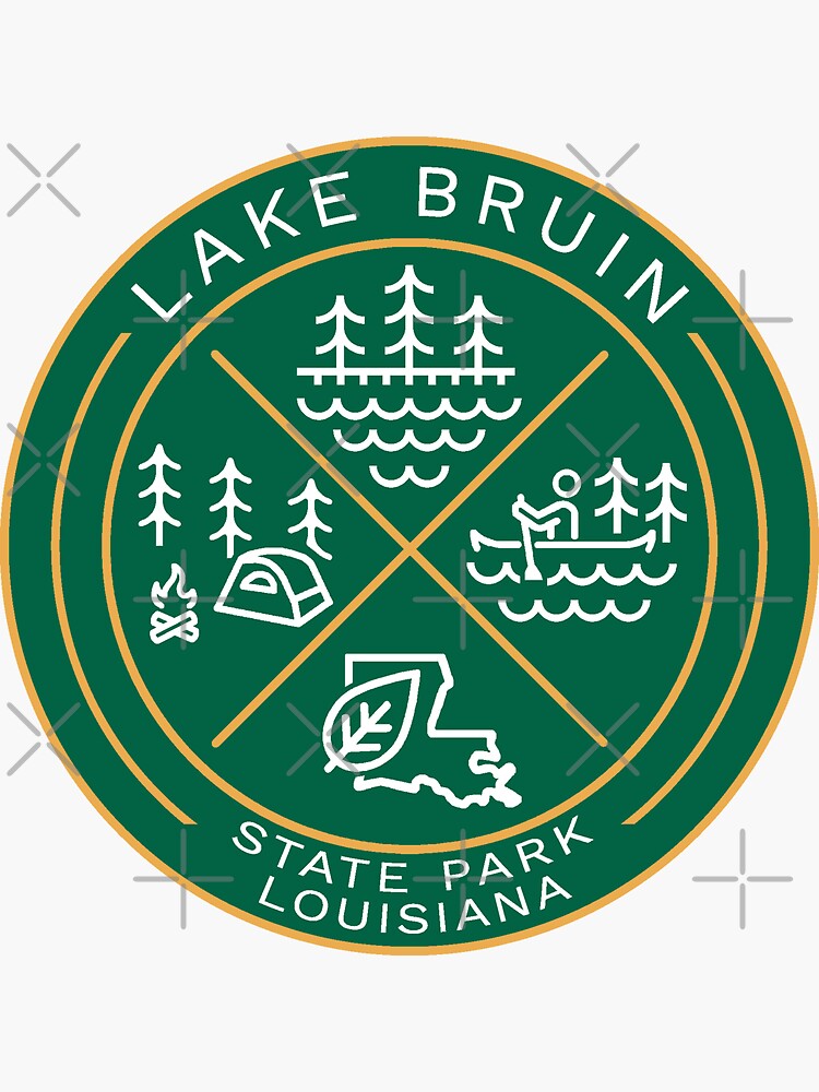 "Lake Bruin State Park Louisiana Heraldic Logo" Sticker for Sale by