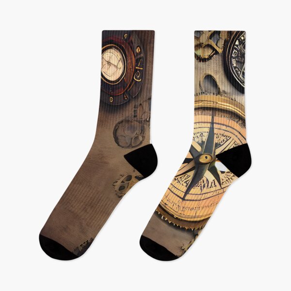 Item preview, Steampunk retro background with gears, compass and maps on rusty metal  designed and sold by UDDesign.