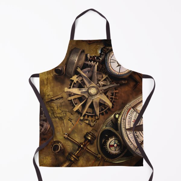 Artikelvorschau, Steampunk Retro-Hintergrund mit Zahnrädern, Kompass und Karten auf rostigem Metall entworfen und verkauft von UDDesign.