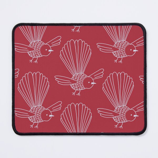 Item preview, New Zealand Fantail Piwakawaka palest pink and Christmas Red designed and sold by FrancesPoff.