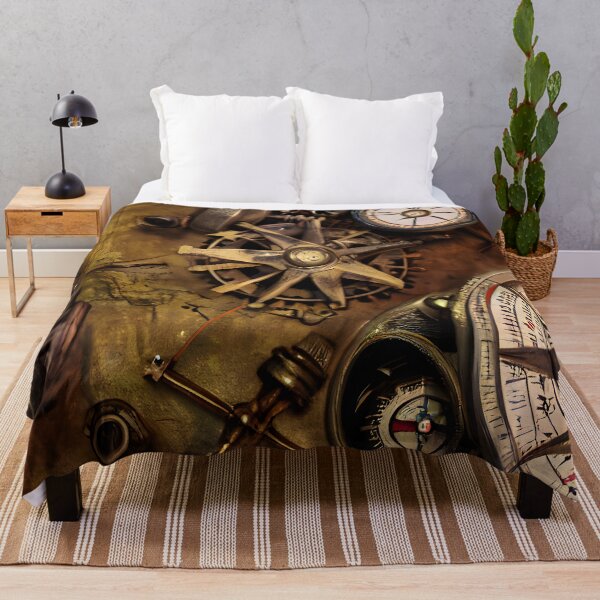 Item preview, Steampunk retro background with gears, compass and maps on rusty metal  designed and sold by UDDesign.