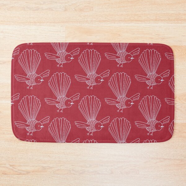 Item preview, New Zealand Fantail Piwakawaka palest pink and Christmas Red designed and sold by FrancesPoff.