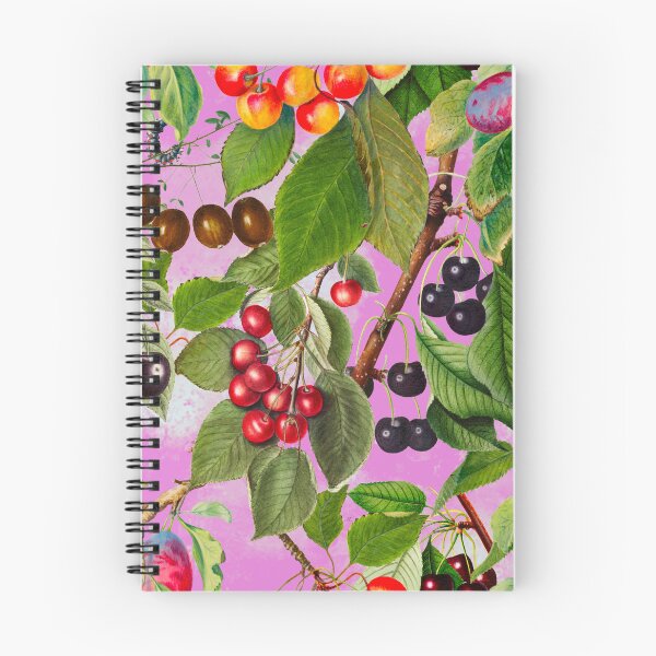 Item preview, Exotic tropical floral leaves and fruits, botanical pattern, tropical plants, pink fruit pattern designed and sold by ZeinabTaha.