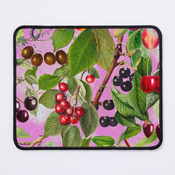 Item preview, Exotic tropical floral leaves and fruits, botanical pattern, tropical plants, pink fruit pattern designed and sold by ZeinabTaha.