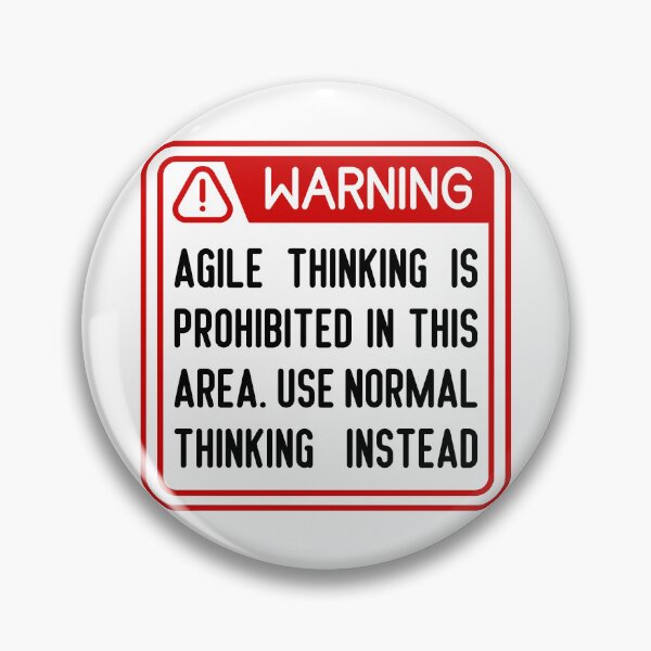 Item preview, Agile Thinking Warning Sign designed and sold by trendingatees.