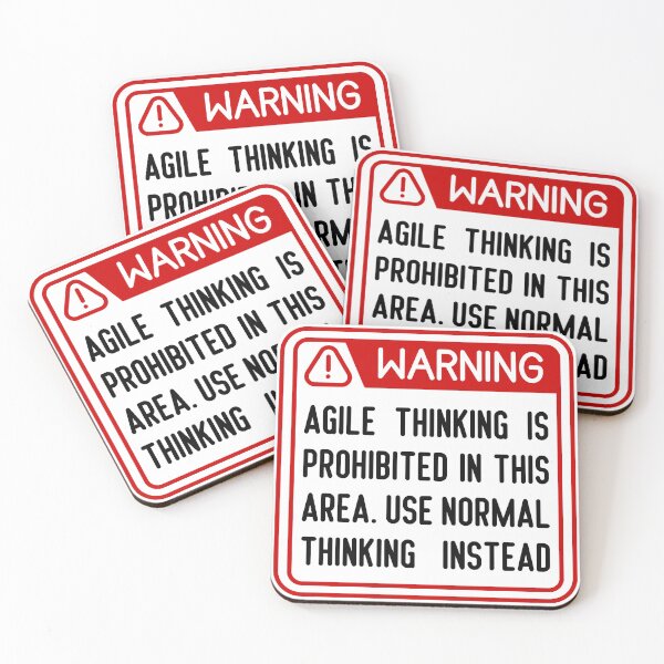 Item preview, Agile Thinking Warning Sign designed and sold by trendingatees.