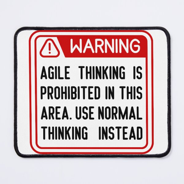 Item preview, Agile Thinking Warning Sign designed and sold by trendingatees.