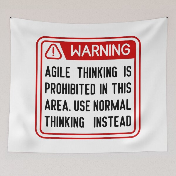 Item preview, Agile Thinking Warning Sign designed and sold by trendingatees.