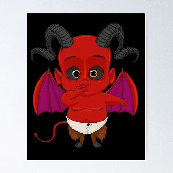 Poster Red devil cartoon 