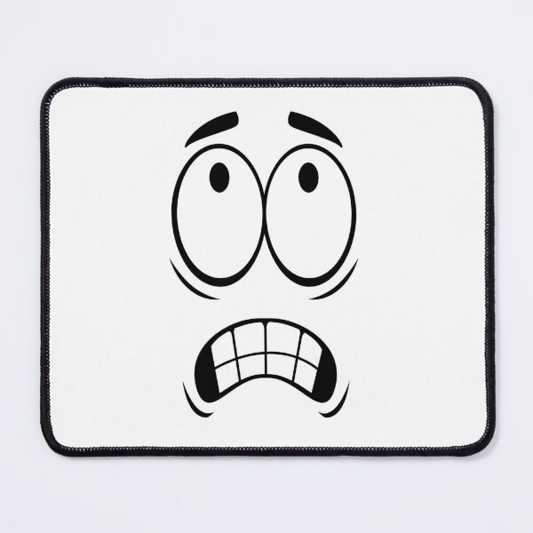 Scared Cartoon Face' Mouse Pad