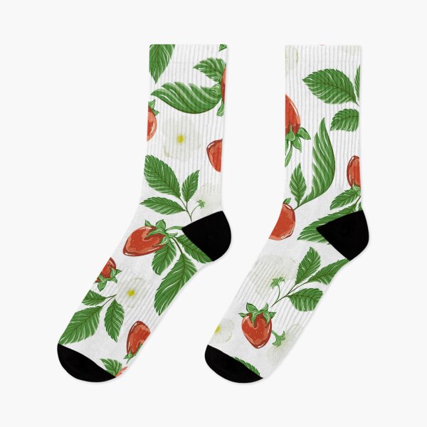 Item preview, Strawberries and flowers pattern designed and sold by RinaGrinchik.