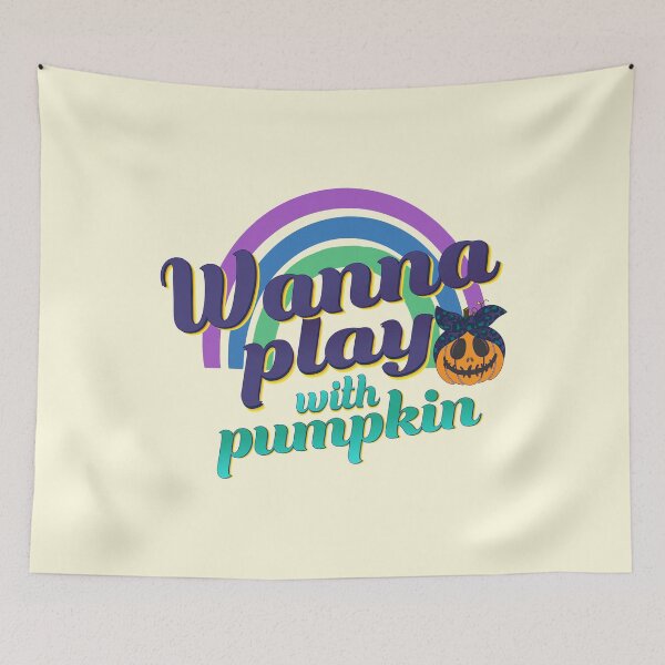 Item preview, Wanna play with pumpkin - happy haloween art - funny pumpkin art designed and sold by ALLURE-minimal.