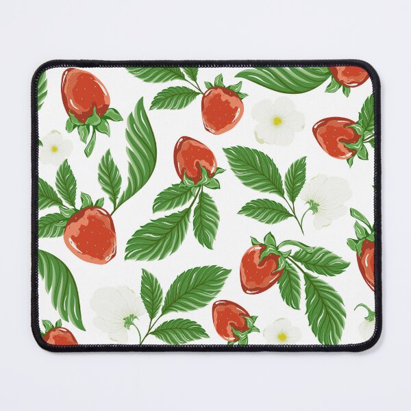 Item preview, Strawberries and flowers pattern designed and sold by RinaGrinchik.