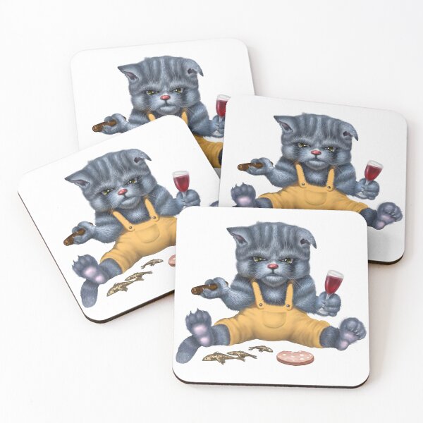 Item preview, Cat with cigar and wine designed and sold by MArtSpace.